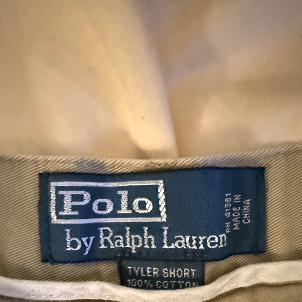 Y2K vintage 2000s Polo Ralph Lauren Tyler Shorts Classic Polo Chino KhakiSize 40 - Picture 4 of 6